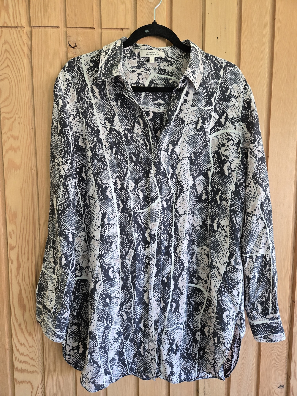 Dorothee Schumacher Snake Print Button-Down Blouse | 100% Silk